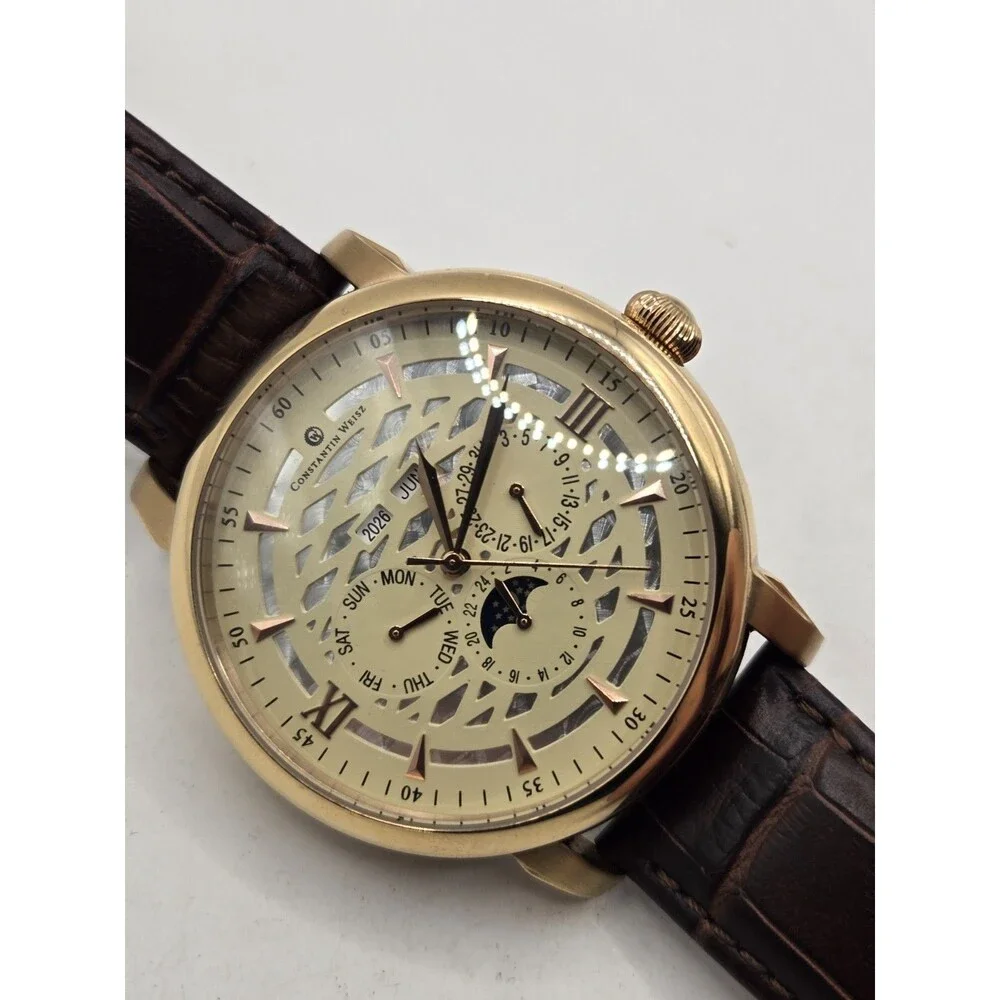 Constantin Weisz Rose Gold Tone Men's Multi-complication Automatic Watch. 46mm.